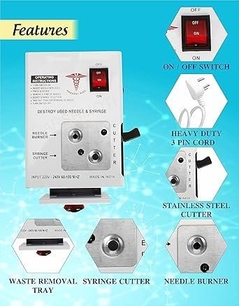 Electric Needle Destroyer Machine Shock Proof Metal Body (Pack of 2) - Image 2