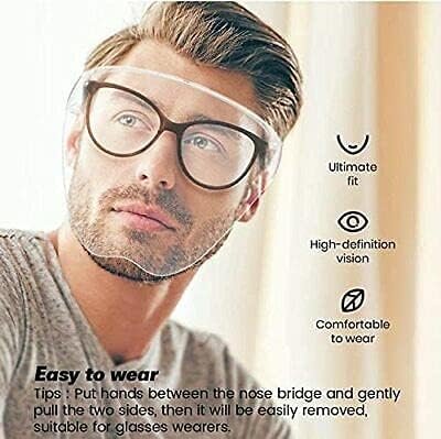 Span Glasses Full Face Covering, Protective Face Shield and Reusable Goggle Shield, - Image 4