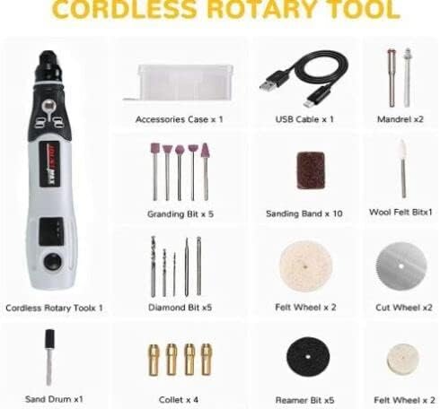 Mini Cordless Drill Machine, 900Ah USB Rechargeable 3 Speed Small Drill Machine - Image 4