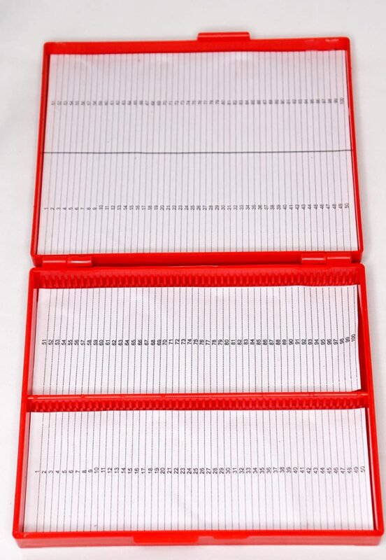 slide box 100 slides with index holder prepared microscope slides, side box plastic - Image 2