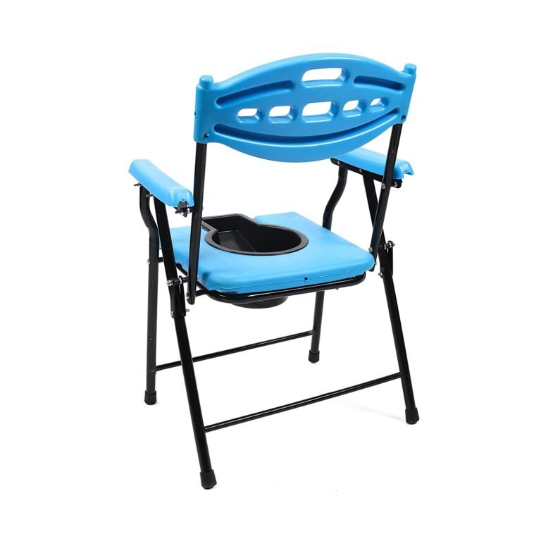 Folding Mobile Commode Chair With Toilet Seat - Image 3