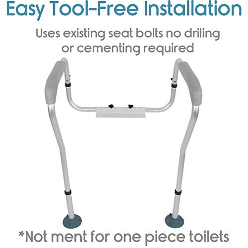 Toilet Safety Frame for Elderly Adjustable Aluminium Support Rails - Image 5
