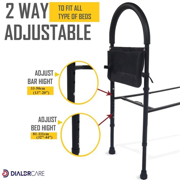 Bedside Safety Rail – Adjustable Bed Assist Handle with Storage Pouch - Image 8