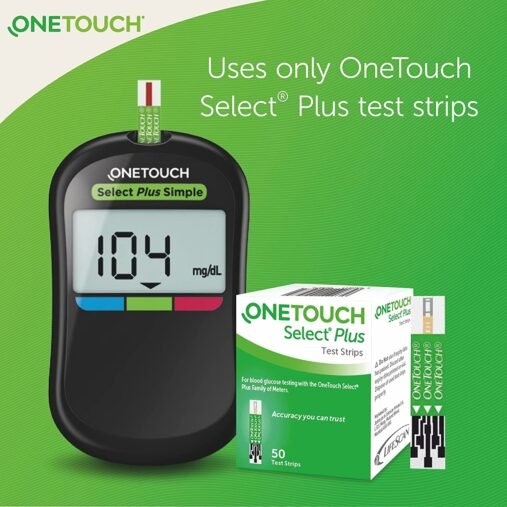 OneTouch Select Plus Simple Glucometer with 10 Strips & Lancets - Image 5
