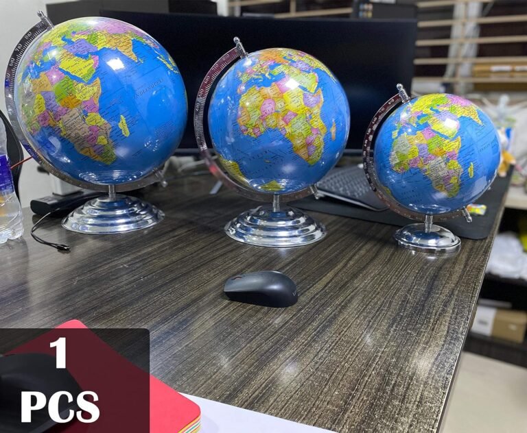 Globe for Kids, STEM STEAM Educational World Globe Metal Base with Magnifying Glass for Kids/Political Globe/Office Globe/Globes for Students - 10 INCH (Blue) - Image 2