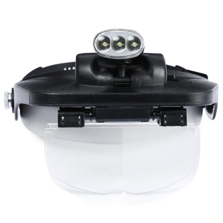 Adjustable Loupe ABS Headband Magnifying Glass with 4 LEDs Light Lamp 1.2X 1.8X 2.5X 3.5X Lens (Black) - Image 4