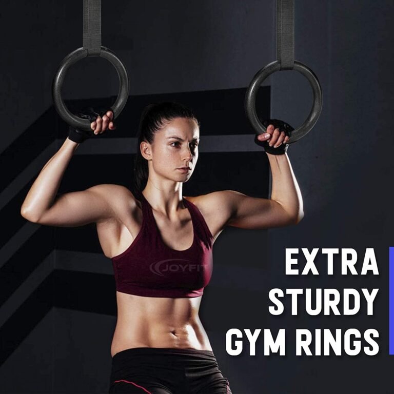 Gym Rings -with 990 lbs Load Capacity, Adjustable Buckle Straps for Cross-Training Workout, Exercise,(Set of 2) (Black) StrengthTraining,Gymnastics, Bodybuilding, Pull Ups for Men and Women - Image 4