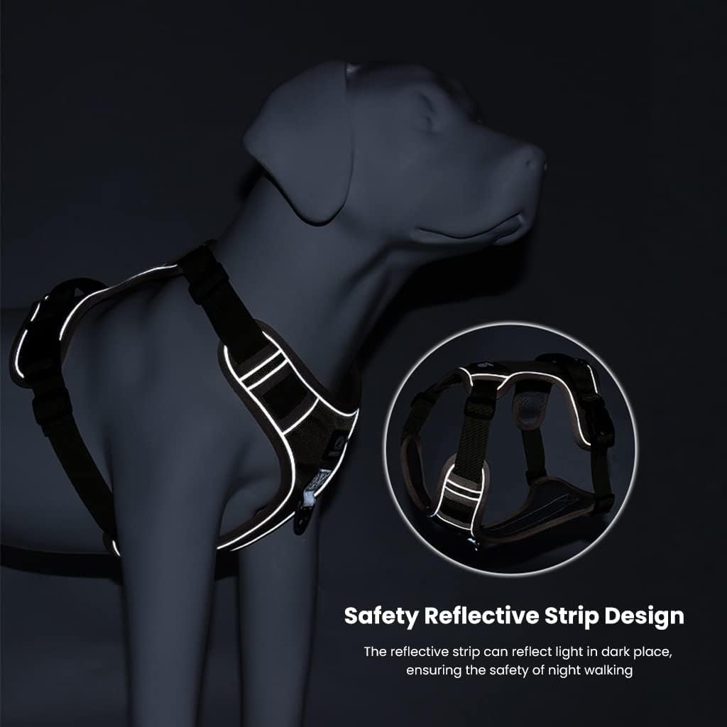 No Pull Dog Harness with Safety Reflective Strip Quick Release Buckle Adjustable Size Easy Control Handle -XL, Recommended Weight: 22.5kg-45kg - Image 6