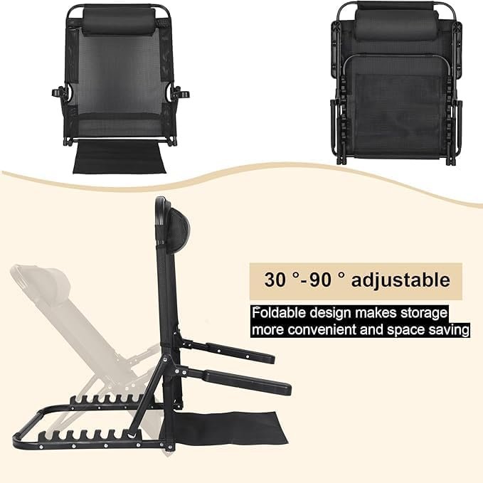 Adjustable Bed Backrest, Folding Sit-Up Support Chair - Image 4