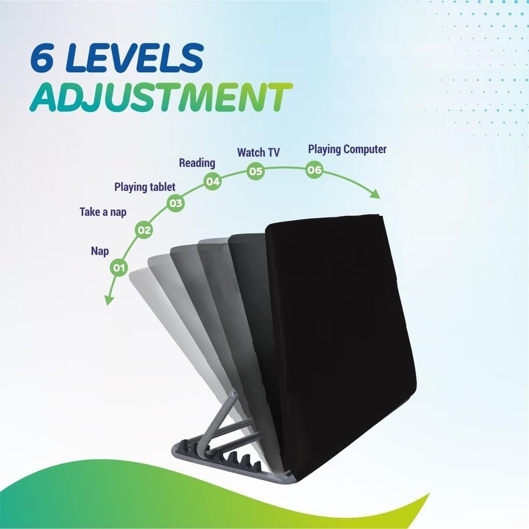 Bed Backrest for Back Pain Relief - Ideal for Use On Bed, Work from Home, Patients at Home with Neck and Spinal Injury, Back Support | 6 Levels Adjustable (Standard - Black) - Image 5