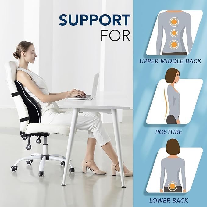 Back Support for Chair, Memory Foam Car Seat Back Support,Orthopedic Lumbar SupportBack Rest for Back Pain Relief - Back Pillow for Sitting - Image 2