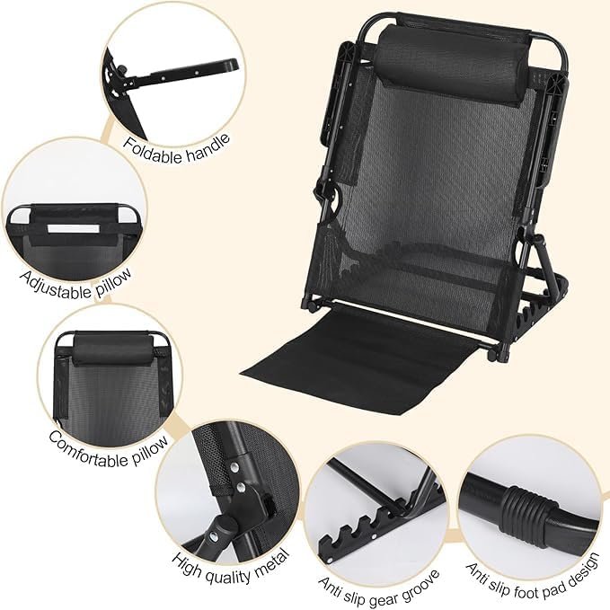 Adjustable Bed Backrest, Folding Sit-Up Support Chair - Image 6