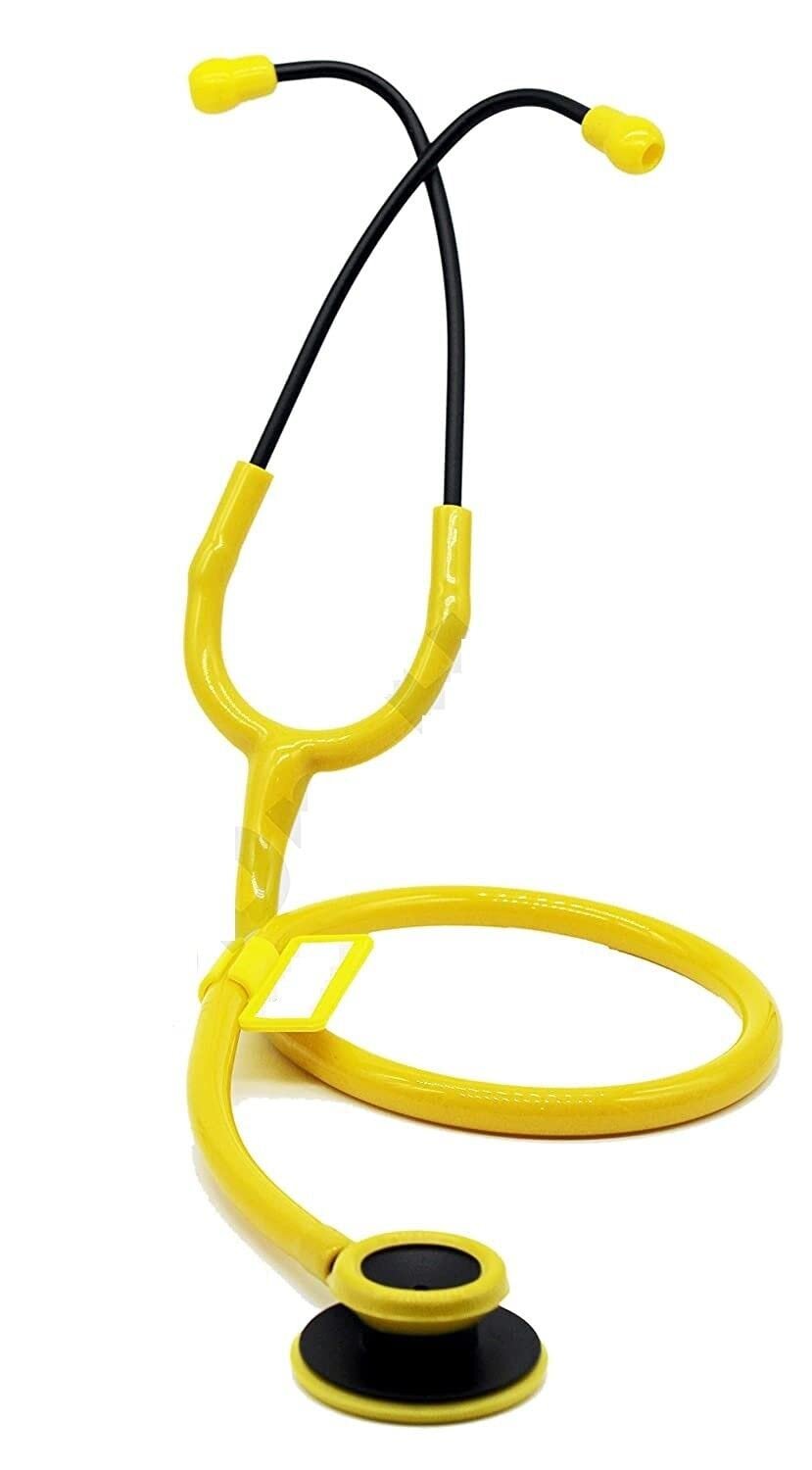 Yellow Stethoscope for Doctors/Medical Student/Nurse Special Design Matt Black - Image 3