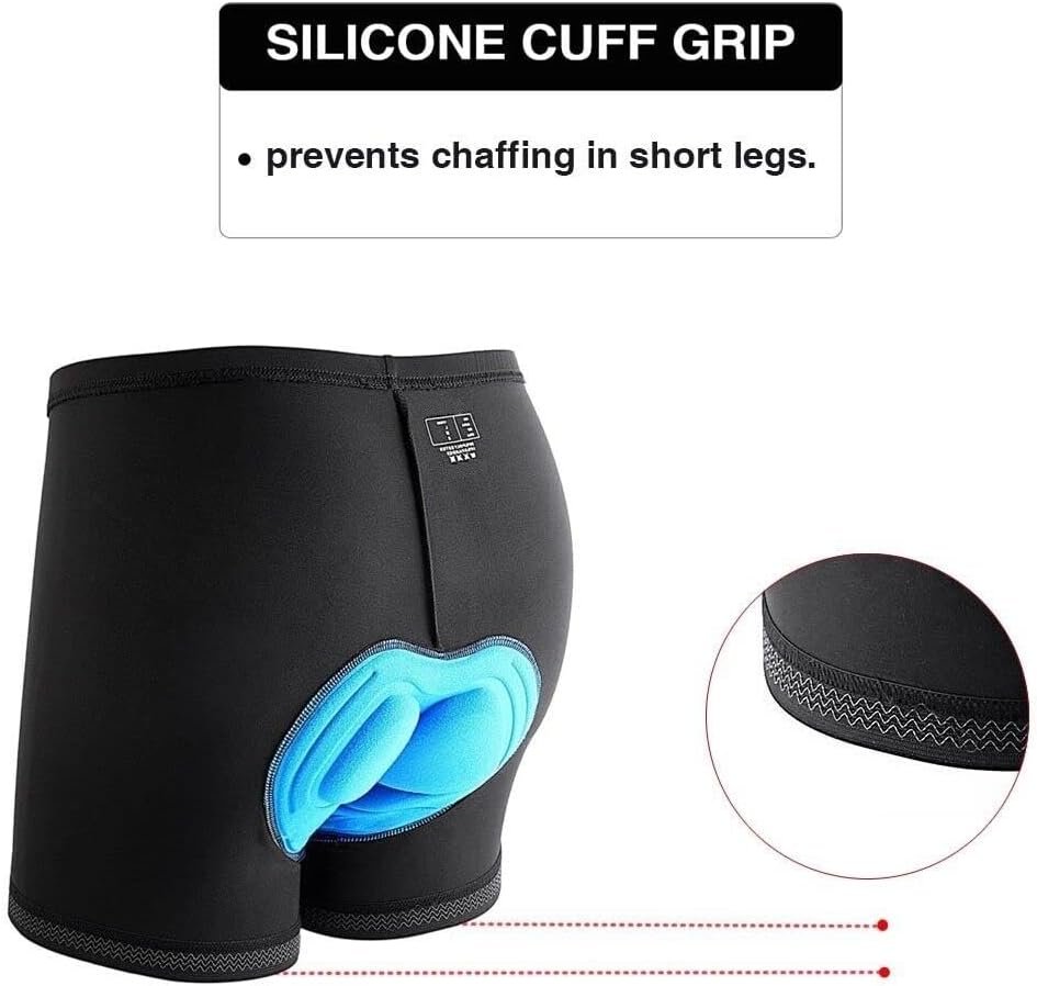 Span Cycling Shorts 3D Padded Bicycle Bike Shorts Underwear with Anti-Slip Leg Grips (XL) - Image 2