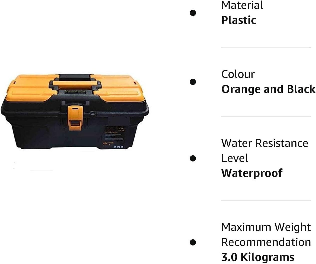 Compact Plastic Tool Box with Organizer (Waterproof) - Image 3