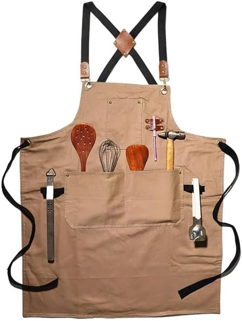 Men & Women Heavy Duty Cotton Apron for Triple Layer Waterproof Apron | Adjustable Strap for Chefs - Image 3