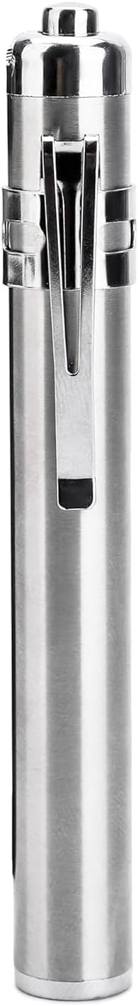 Aluminium Pocket Pen Torch for Doctors | Nurses | Medical Students | Moon Light |Super Bright | Free Battery (Silver) (2) - Image 2