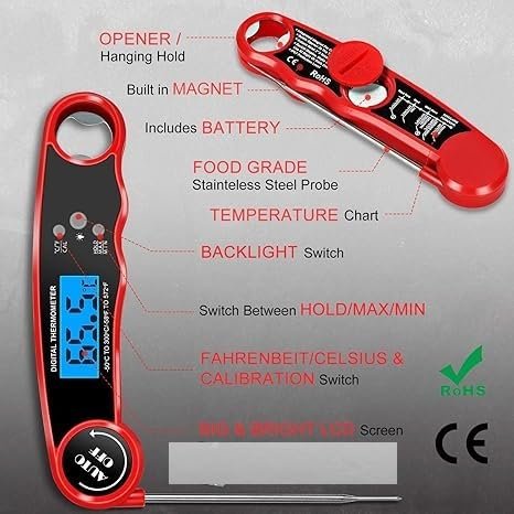 Proffesional Waterproof Digital LCD Cooking Food Thermometer - Image 4