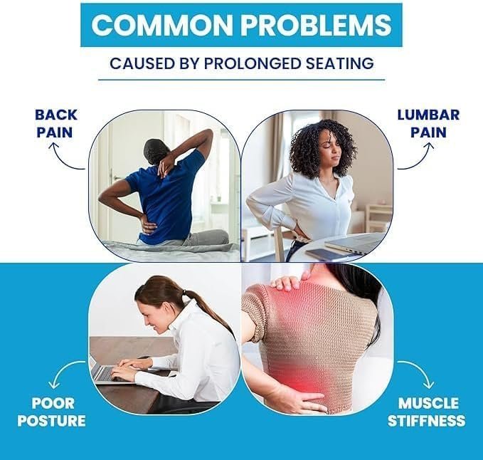Back Rest for Chair & Car–with Adjustable Strap | Lumbar Support Back Rest Cushion for Back Pain - Image 3