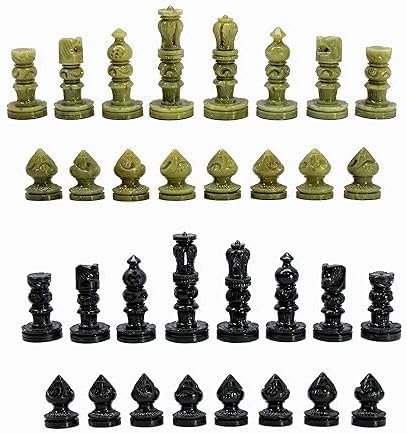 Stone Chess Pieces Set, 3-inch King Height, Chessmen Coins - Image 4