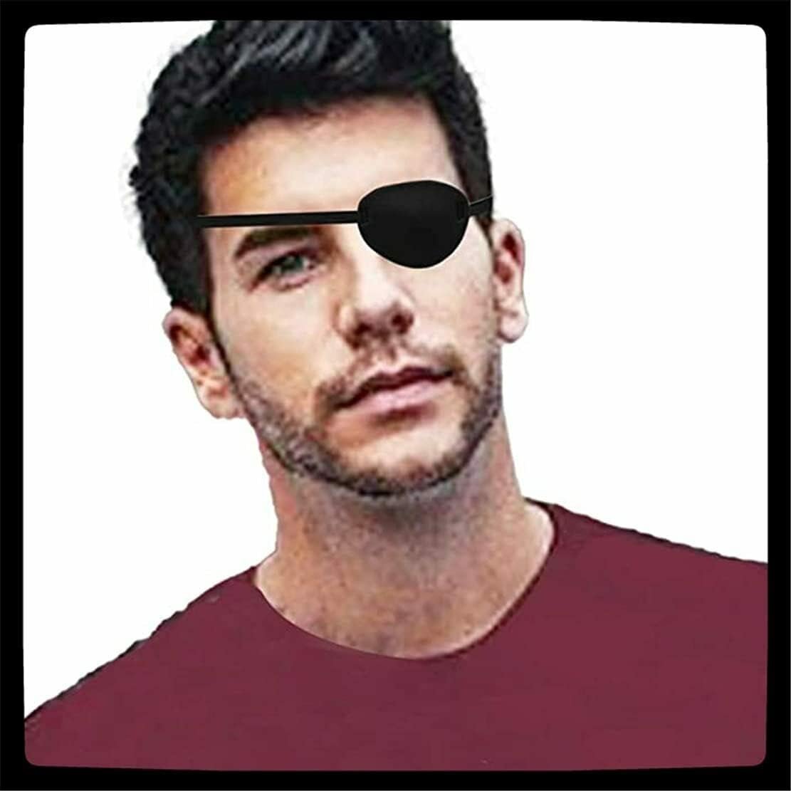 Adult Kid's Black Adjustable Soft Pirate Eye Patch Single Eye Mask - Image 3