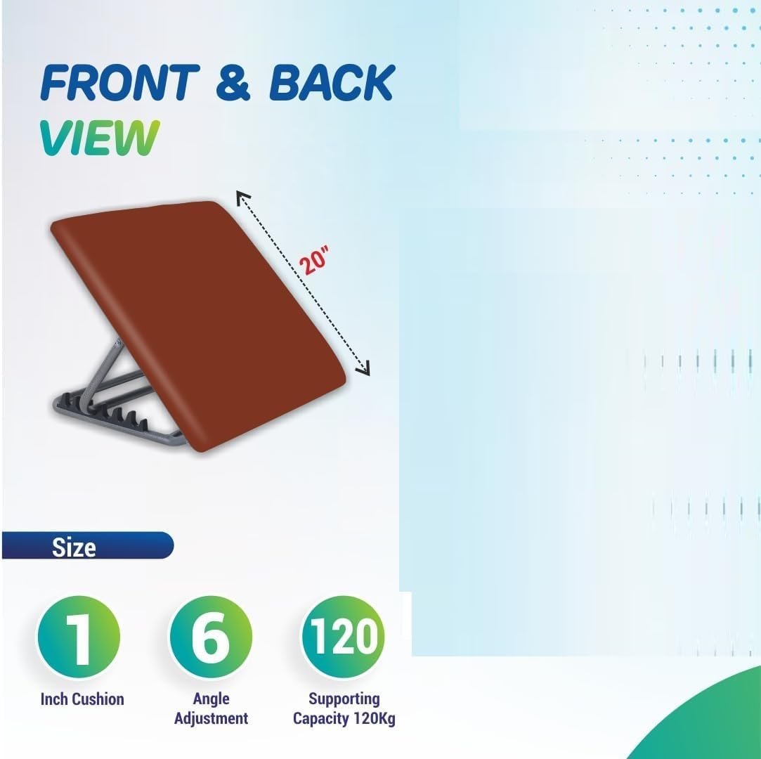 Bed Backrest for Back Pain Relief - Ideal for Use On Bed, Work from Home, Patients at Home with Neck and Spinal Injury, Back Support | 6 Levels Adjustable (Standard - Tan Brown) - Image 2