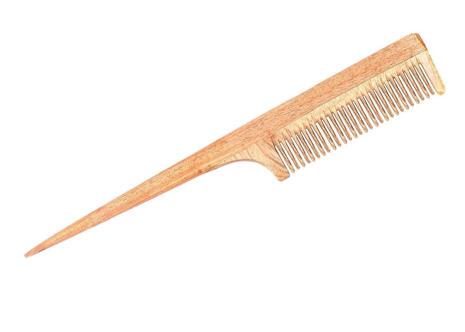 Neem Wood Anti-Dandruff Comb with Pure Cotton Pouch - Family Kit (Pack of 4) - Image 4