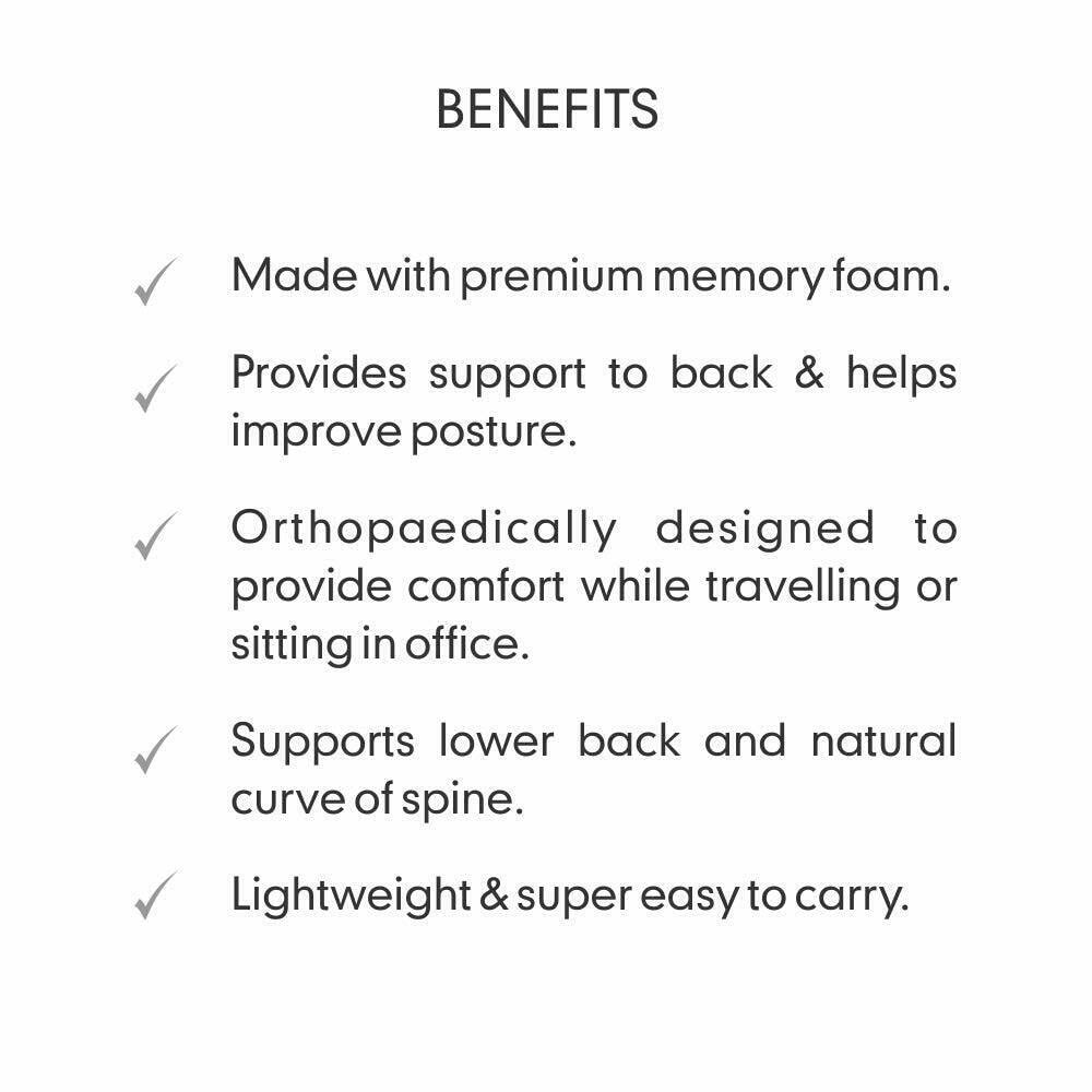Back Support (Backrest),Universal Size, High Density Memory Foam, Natural Curve - Image 4