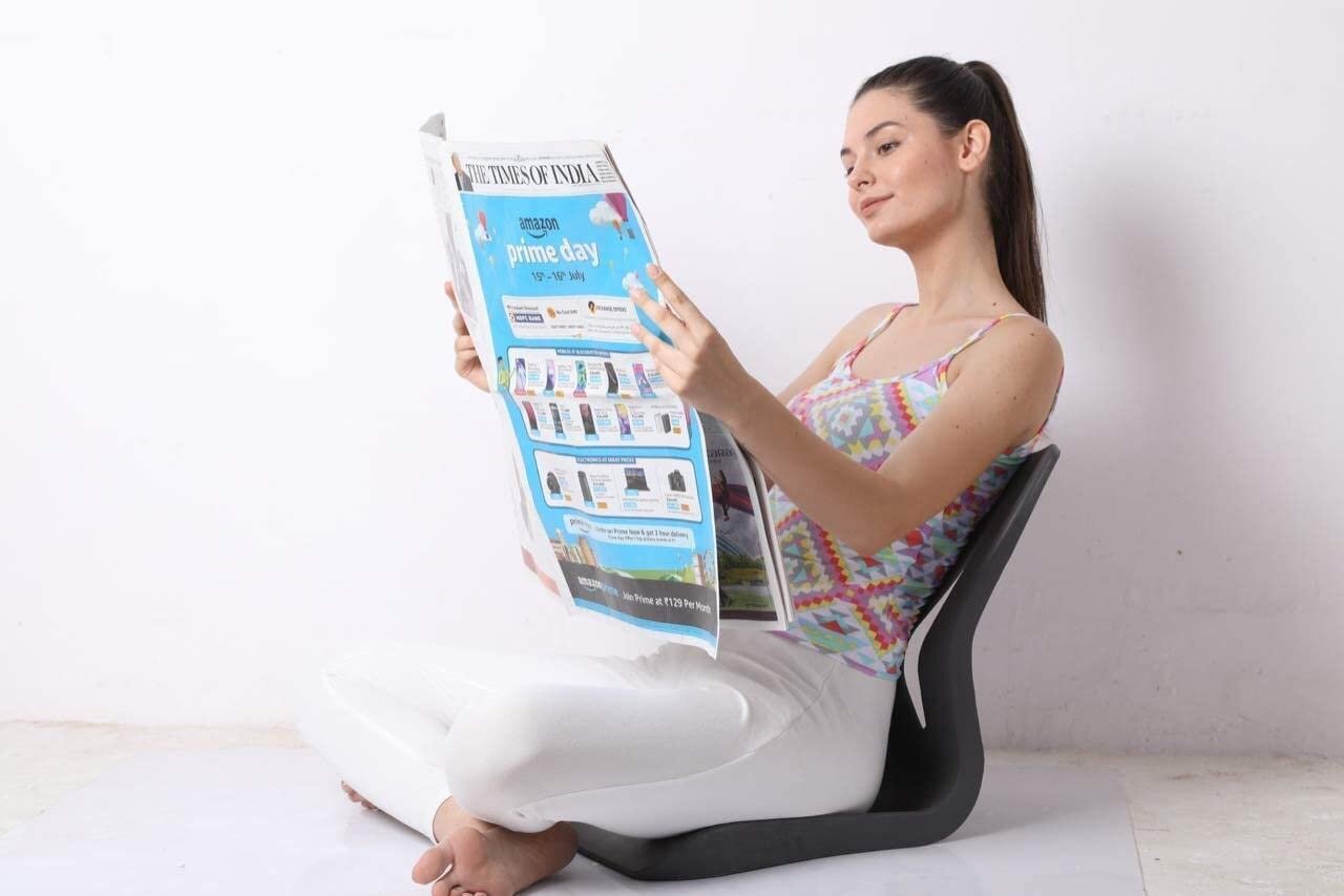 Spancare Yoga Meditation Backache Healer Chair, Saffron Chair (Saffron)-Pack of 1 - Image 2