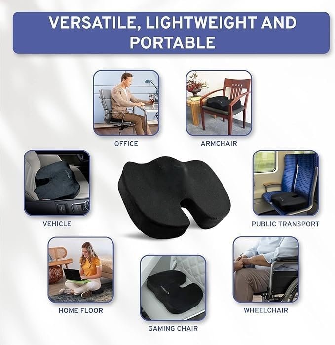 Back Support for Chair, Memory Foam Car Seat Back Support,Orthopedic Lumbar SupportBack Rest for Back Pain Relief - Back Pillow for Sitting - Image 7