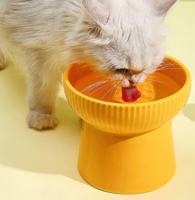 Ceramic Cat Food Or Water Bowl, Raised Cat Feeder Dishes with Stand | Stress Free Backflow Prevention, Anti Vomiting & Reduce Neck Burden (Multicolor) - Image 4