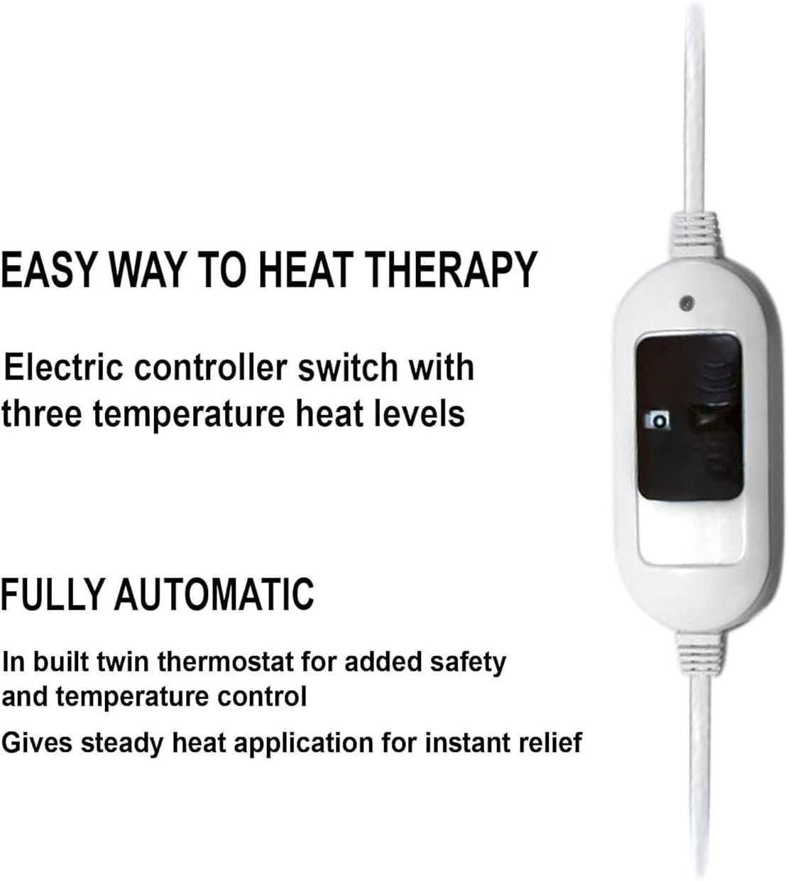 Heating Pad - Orthopaedic Electric Heating Belt Lower Back Heat Therapy Waist Wrap with 3 Temperature Settings for Pain Relief of Abdominal Stomach Lumbar Muscle Strain etc (Grey Large) - Image 5