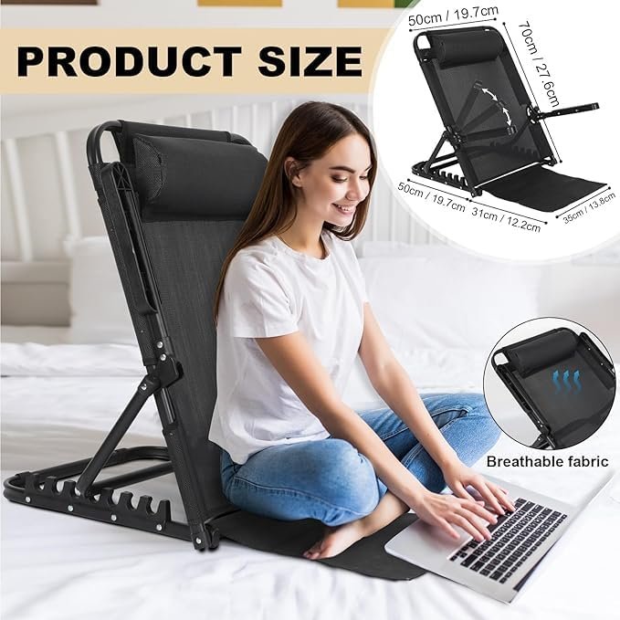Adjustable Bed Backrest, Folding Sit-Up Support Chair - Image 5