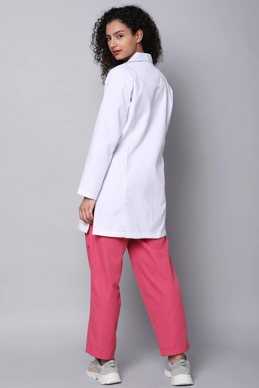 Women's Lab Coat | Poly Viscose Long Sleeves Long Medical Apron - Image 4