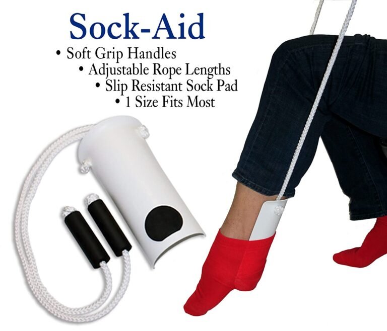 7-Piece Hip Knee Replacement Kit with Leg Lifter, 19 and 32 inch Rotating Reacher Grabber, Long Handle Shoe Horn, Sock Aid, Dressing Stick, Bath Sponge – Ideal for Knee or Back Surgery Recovery - Image 6