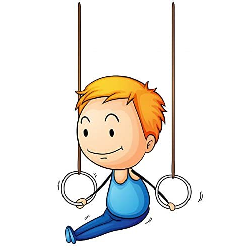 Kids Gymnastics Rings Wooden Gym Play Set with Adjustable Straps - Image 7