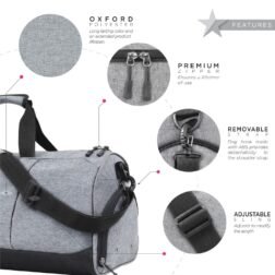 Sports Duffel Gym Bag for Men & Women (Light Grey 32L) - Image 3