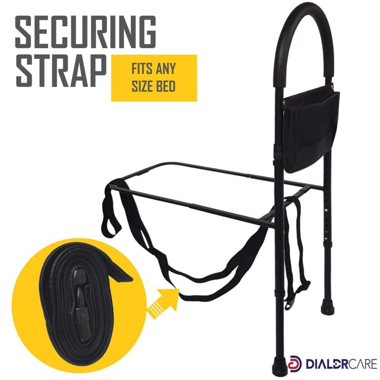 Bedside Safety Rail – Adjustable Bed Assist Handle with Storage Pouch - Image 7