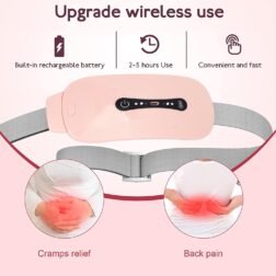 Cordless Period Cramp Relief Massager Belt With 3 Speed & 3 Crampfree Massage Modes | The Ultimate Heating Pad for Period Cramps Led Display (PINK & WHITE BELT) - Image 5