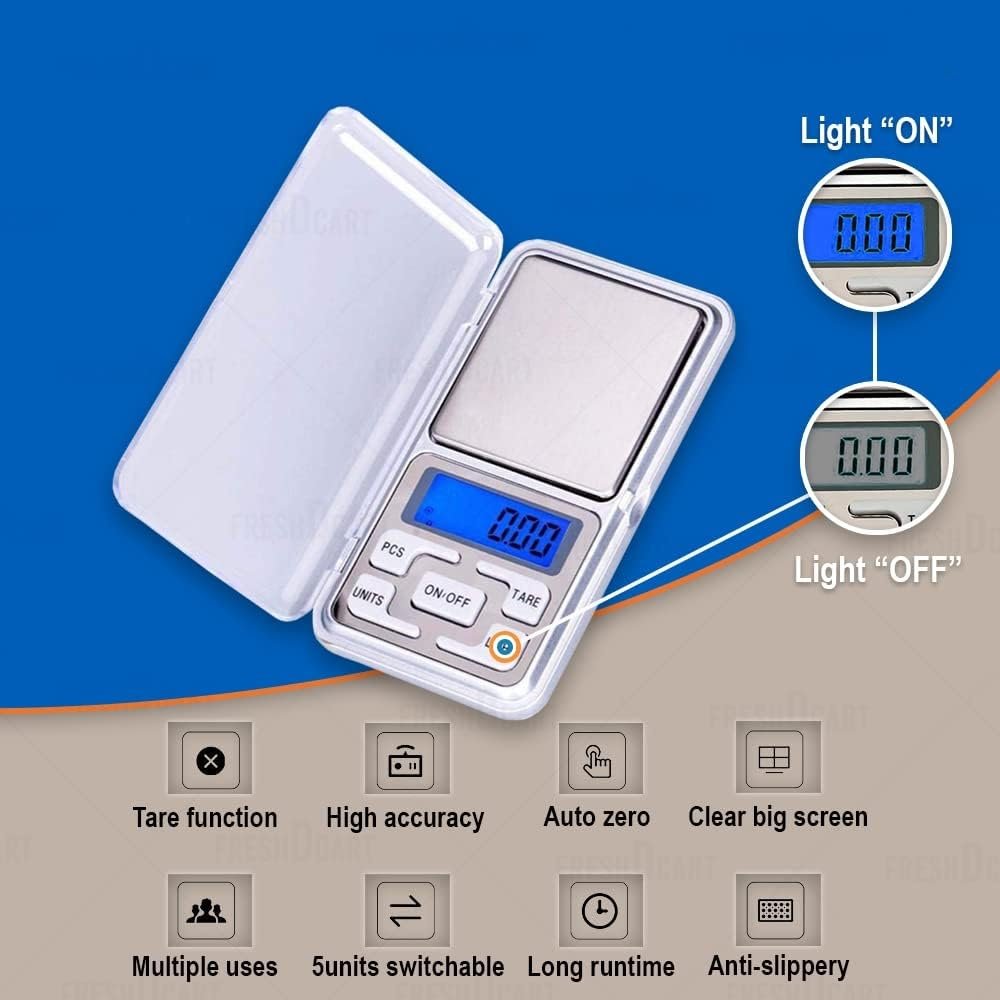Pharamaceuticals Digital Pocket Weight Scale Jewellery Weighing Chemical Mini Machine with Auto Calibration, Tare Full Capacity, Operational Temp 10-30 Degree (200/0.01 G, Silver)-6 - Image 2