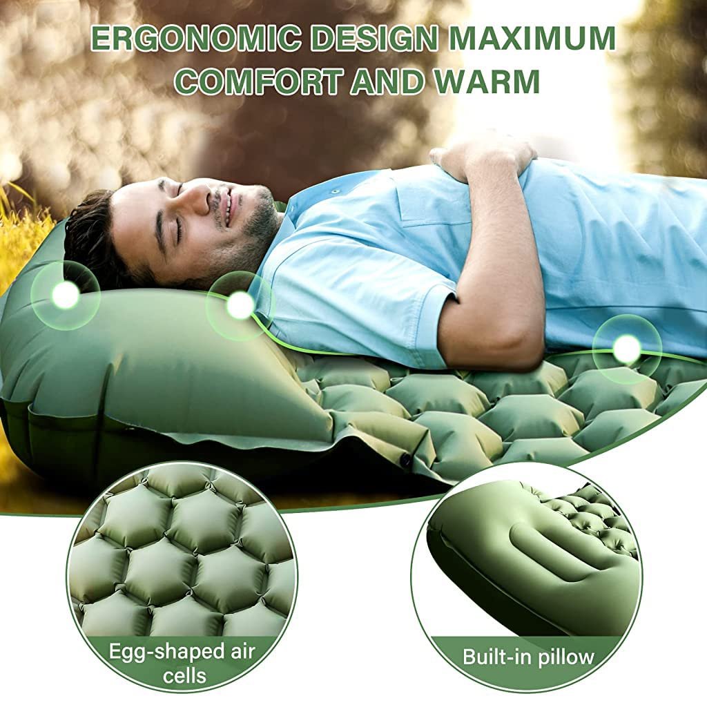 air mattress with built-in foot pump portable camping bed - Image 5