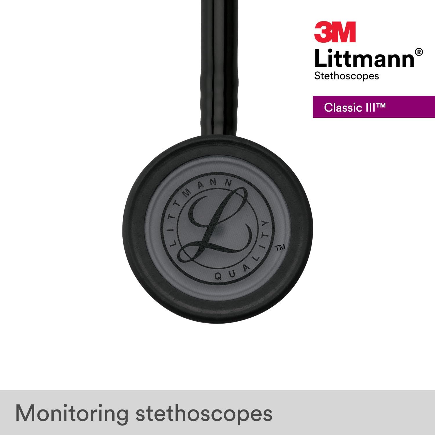 3M Littmann Classic III Stethoscope Black 27 Inch - Image 8