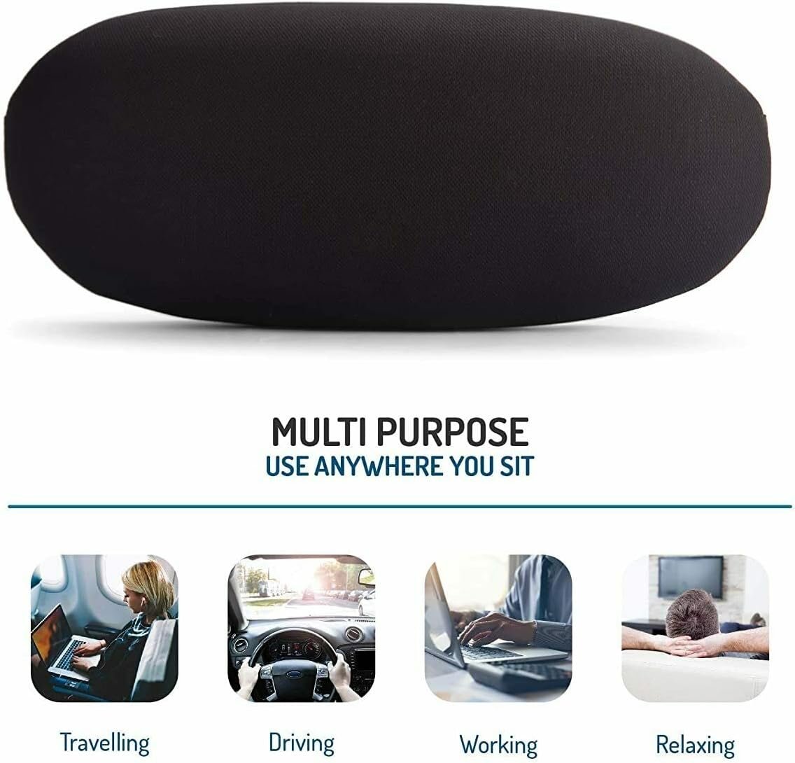 Back ROLL - Lumbar Support, Best for Office Chair and Car Seat Adjustable Straps - Image 4
