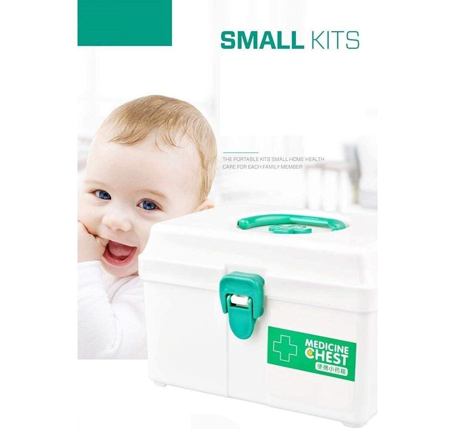 Portable Plastic First Aid/Medicine Storage Box (White, Medium) - Image 5