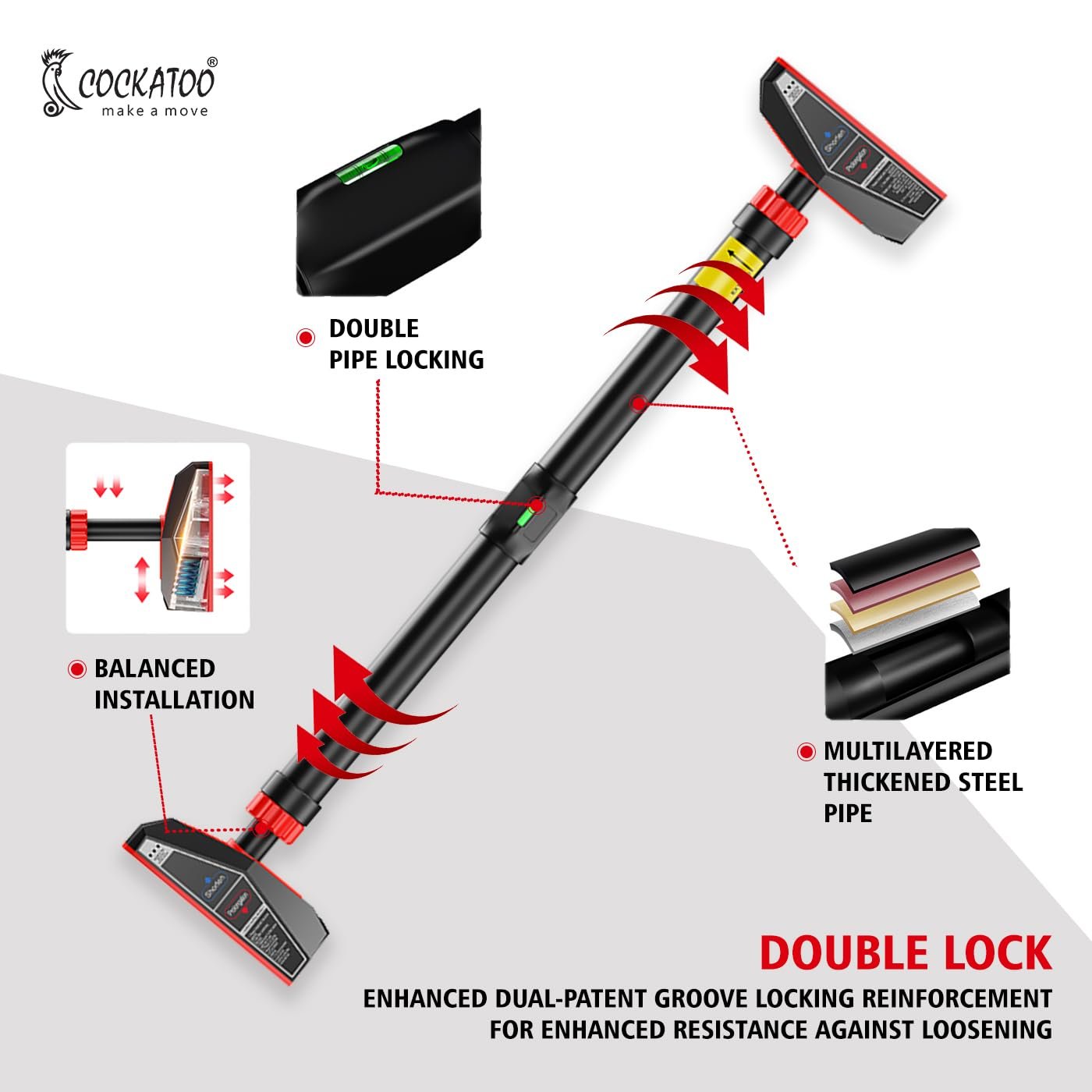 Pull Up Bar for Home Adjustable No Screw 200kg Capacity - Image 2