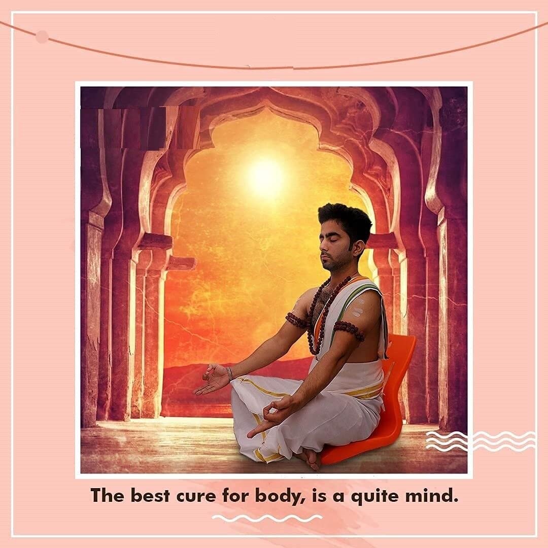 Spancare Yoga Meditation Backache Healer Chair, Saffron Chair (Saffron)-Pack of 1 - Image 4