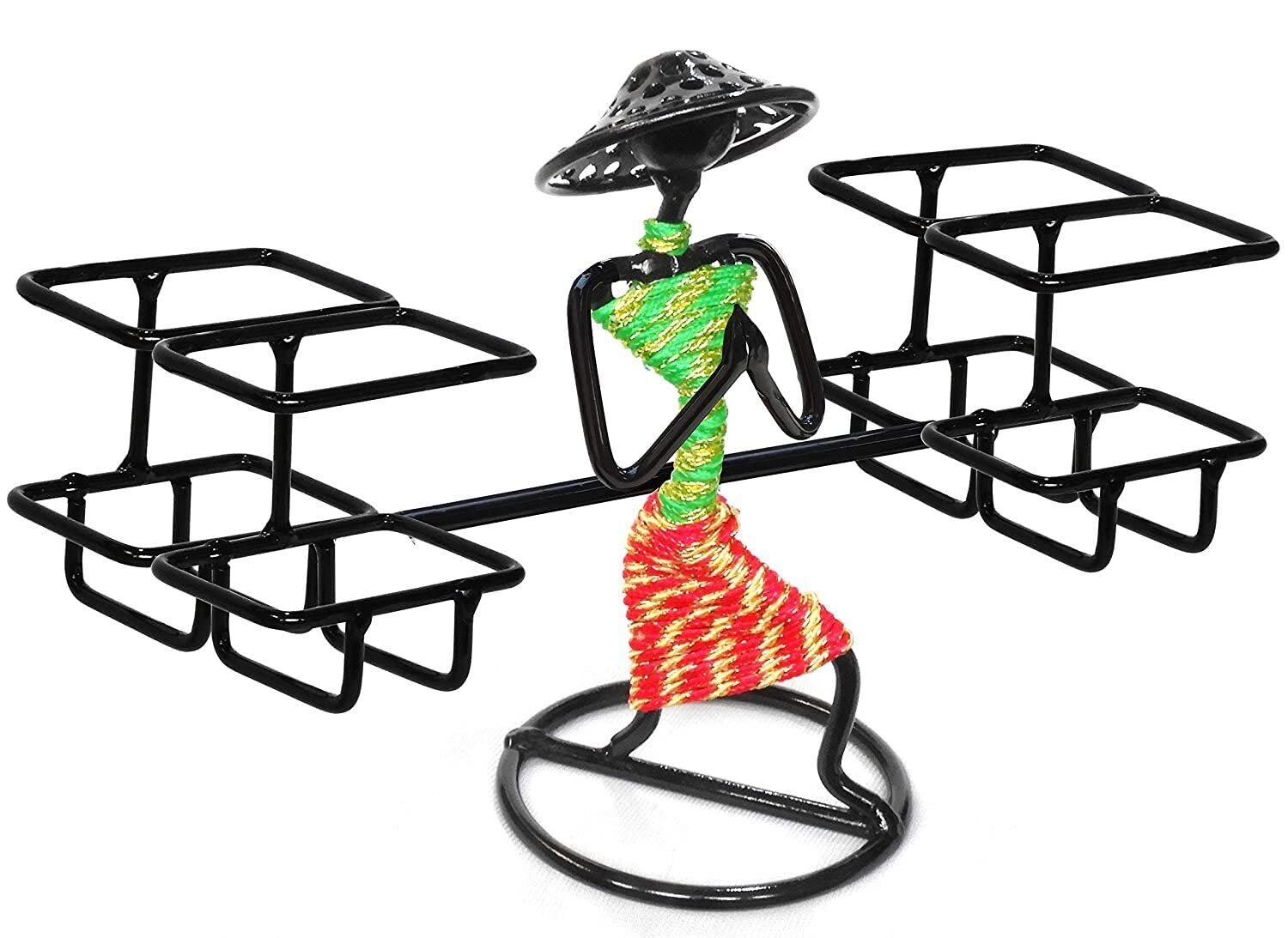 Iron Remote Holder/Stand with Welcome Gesture Lady Green,Pink,Black,4 Redmote - Image 3