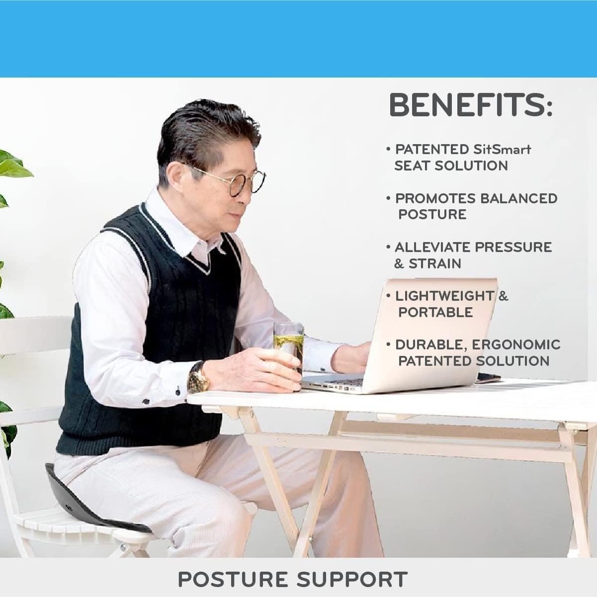 Sit Smart Posture Plus Back Support Cushion, Pain Relief - Image 2