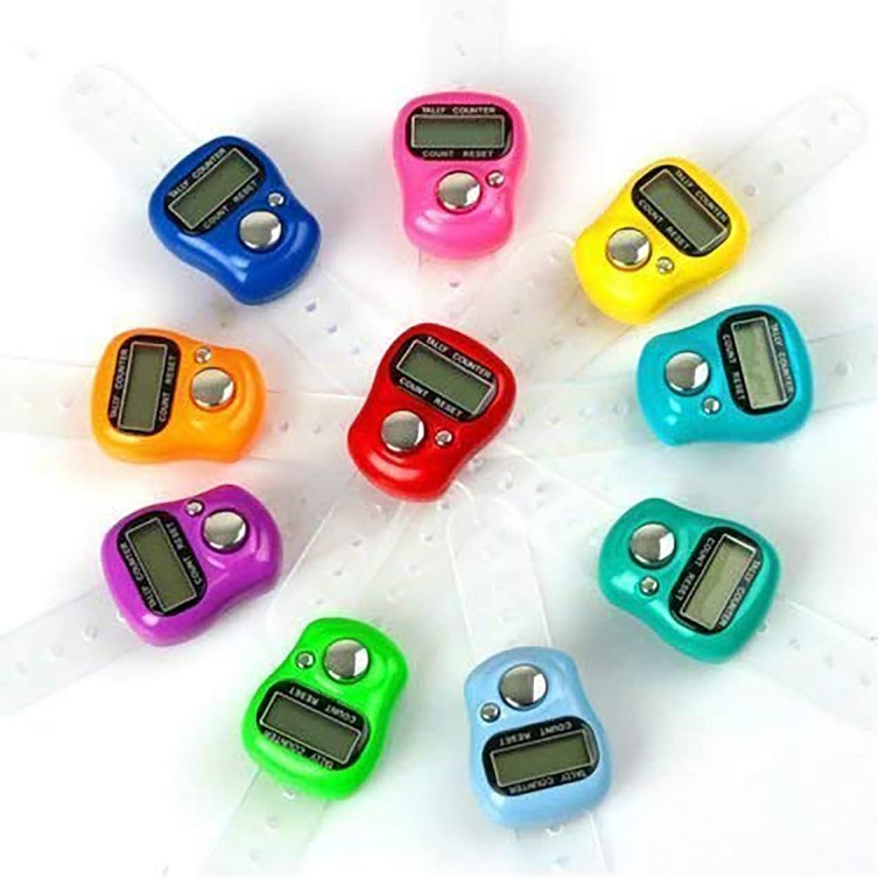 Digital Electronic Mini Finger Ring Head Hand Tally Japa Counter, for Various Counting Purpose Pack of 3 (Assorted Colour)" - Image 2