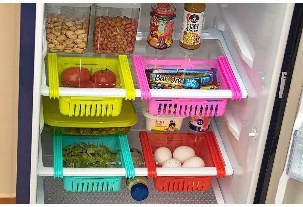 span Adjustable Refrigerator Storage Basket, Expandable Fridge Rack, Set of 4 - Image 2